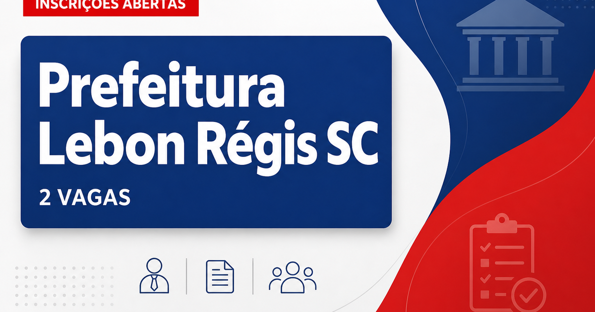 Processo seletivo Lebon Régis SC abre 2 vagas para técnico em enfermagem - Prefeitura de Lebon Régis