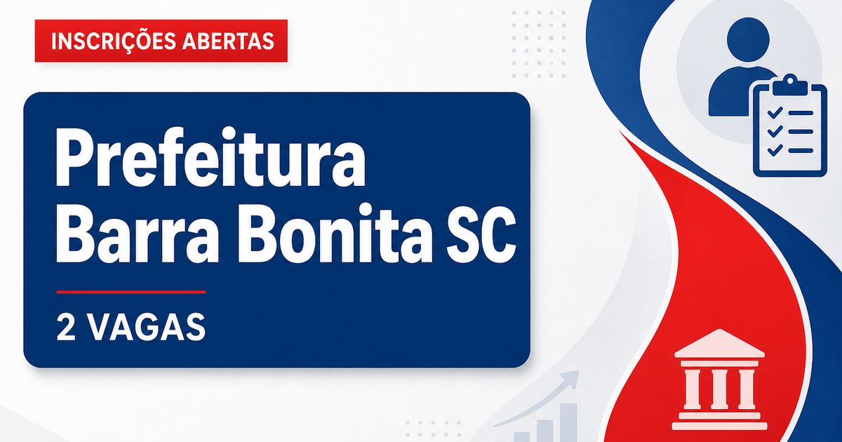 Prefeitura de Barra Bonita SC abre processo seletivo na Saúde com 2 vagas - Prefeitura de Barra Bonita
