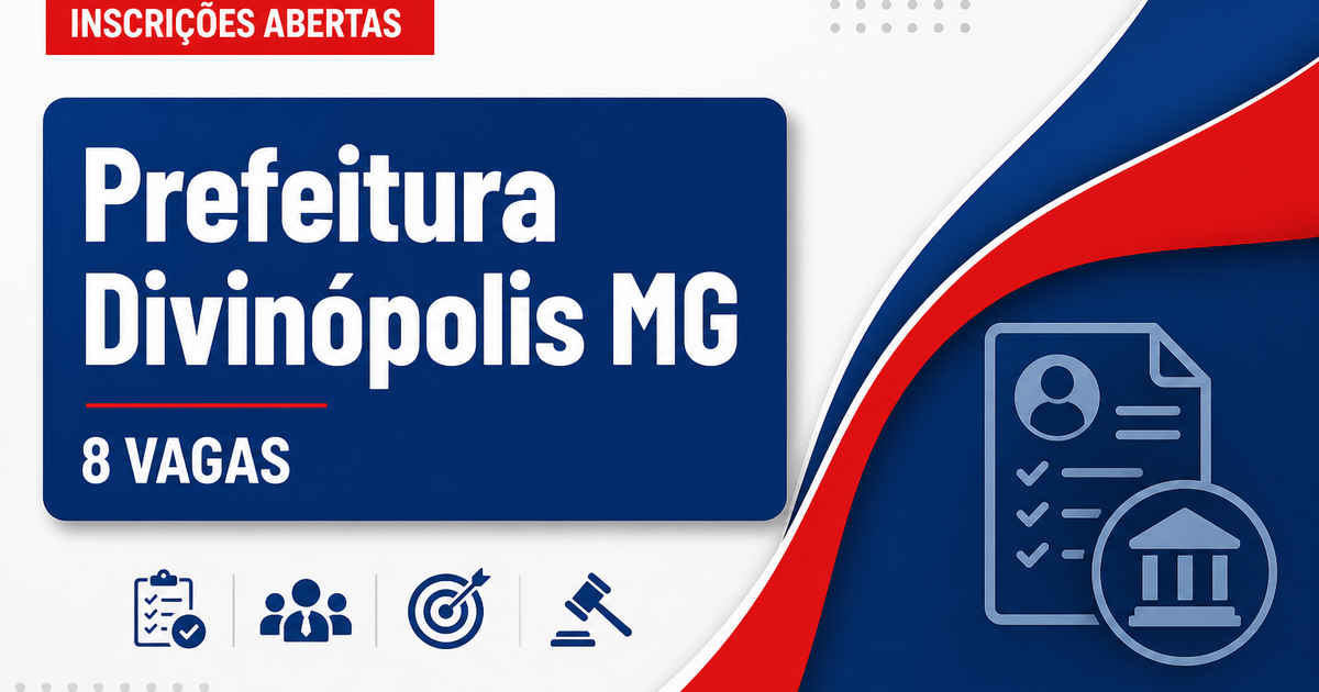 Processo seletivo Prefeitura de Divinópolis MG abre 8 vagas nível superior - Prefeitura de Divinópolis