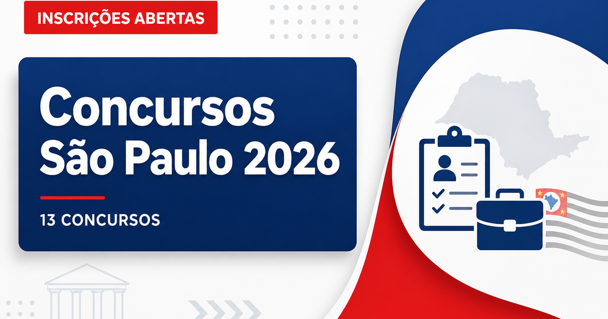 Vai perder? 13 concursos em SP que abrem e encerram inscrições nesta semana - Vai perder? 13 s emque abrem e encerram inscrições nesta semana