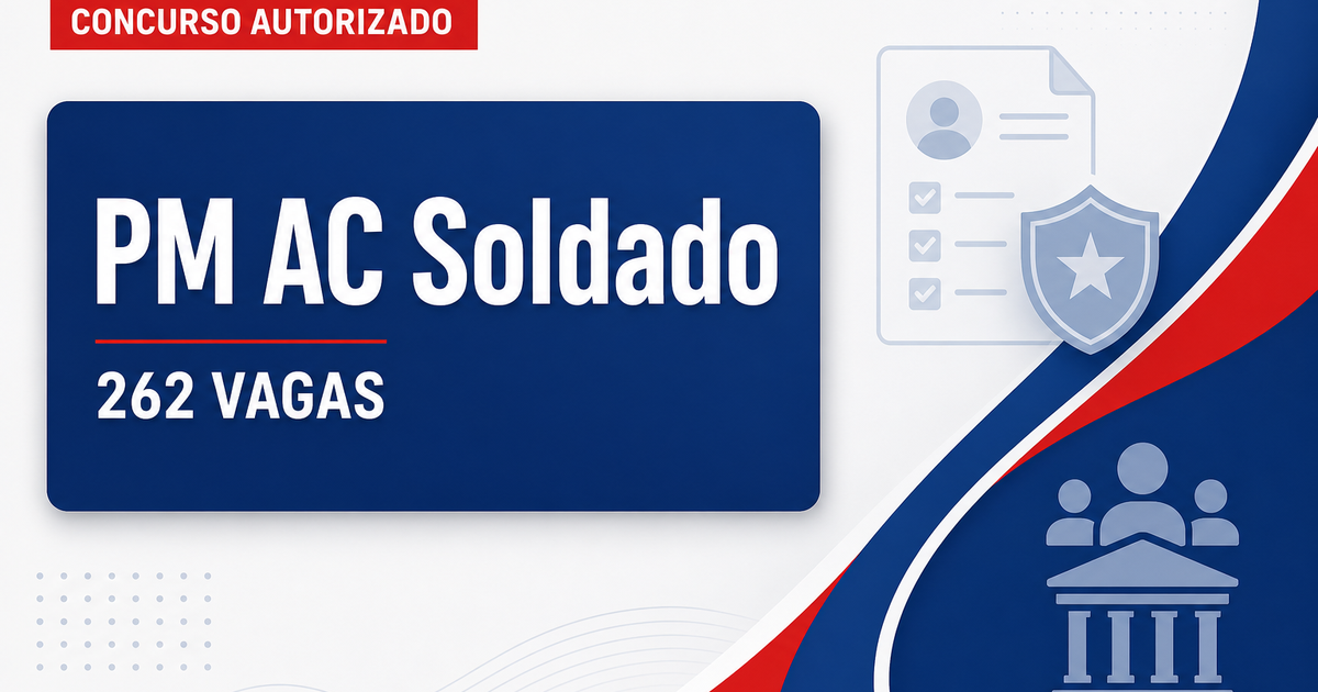 Concurso PM AC tem edital autorizado para 262 vagas de soldado - Polícia Militar do Acre