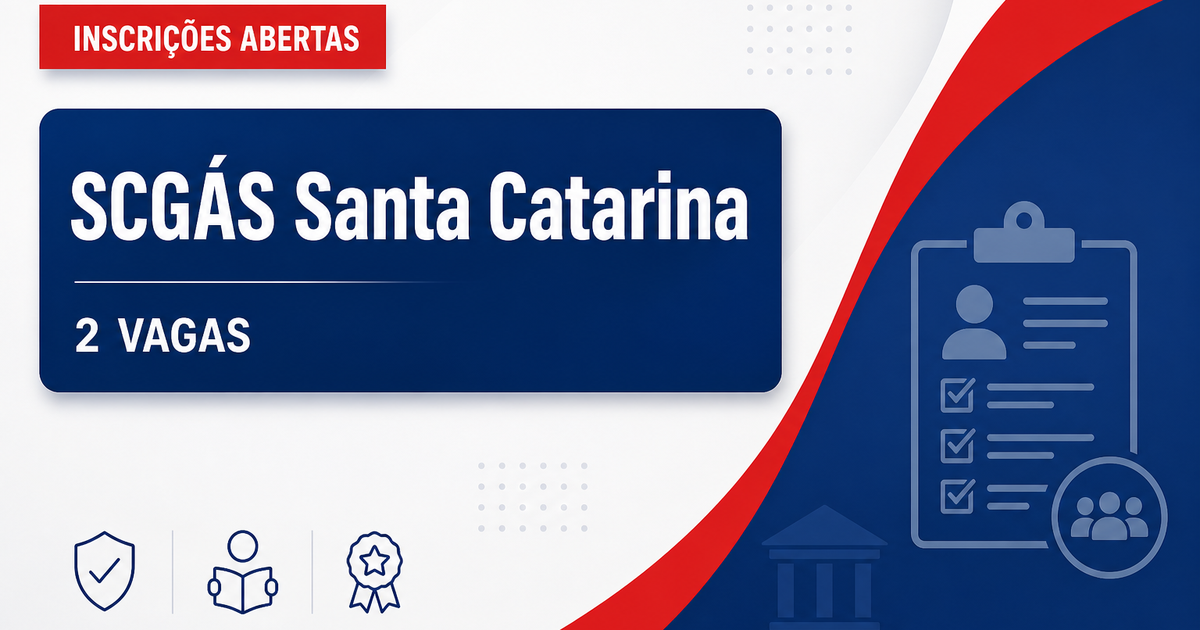 Concurso SCGÁS SC abre 2 vagas para técnico de gás natural - Companhia de Gás de Santa Catarina