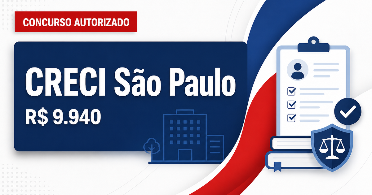 CRECI - SP anuncia concurso público com salários de até R$ 9.940,00 - Conselho Regional de Corretores de Imóveis de São Paulo