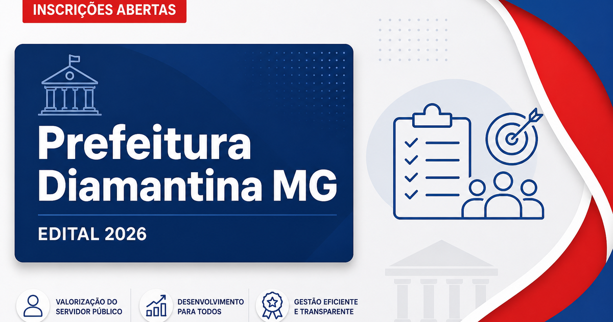 Prefeitura de Diamantina - MG abre processo seletivo para médico generalista e médico veterinário - Prefeitura de Diamantina