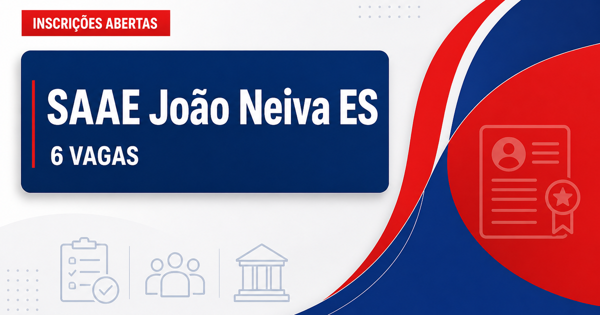 SAAE - Serviço Autônomo de Água e Esgoto de João Neiva: SAAE de João Neiva - ES abre processo seletivo com vagas imediat - Serviço Autônomo de Água e Esgoto de João Neiva
