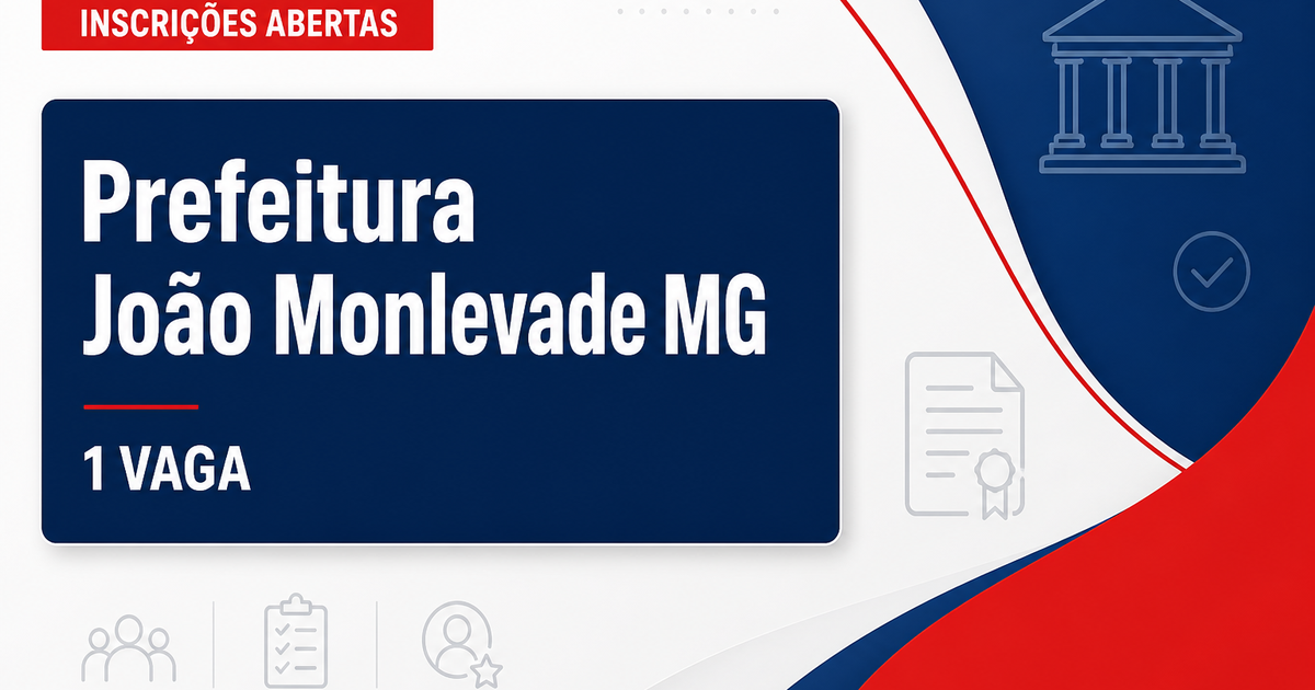 Prefeitura de João Monlevade - MG abre seleção com vaga para fisioterapeuta - Prefeitura de João Monlevade