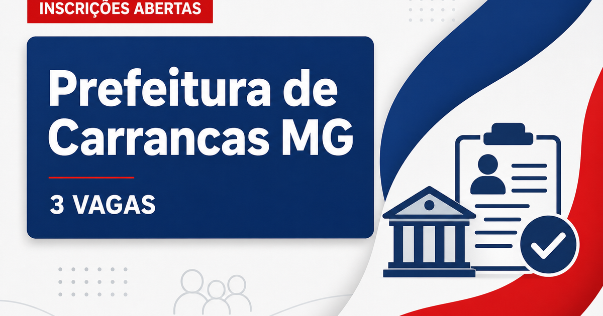 Processo seletivo Carrancas MG abre 3 vagas para agente comunitário de saúde - Prefeitura de Carrancas