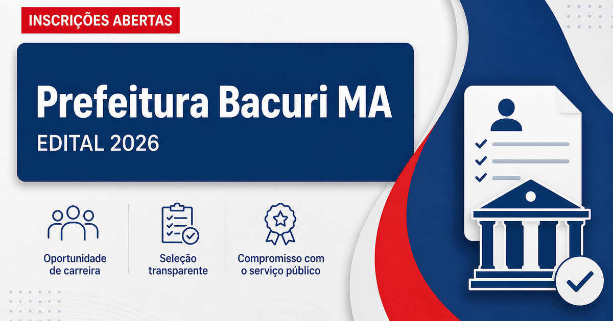 Prefeitura de Bacuri - MA abre vagas para agentes comunitários de saúde - Prefeitura de Bacuri