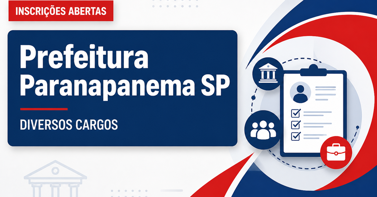 Prefeitura de Paranapanema SP abre concurso para diversos cargos - Prefeitura de Paranapanema
