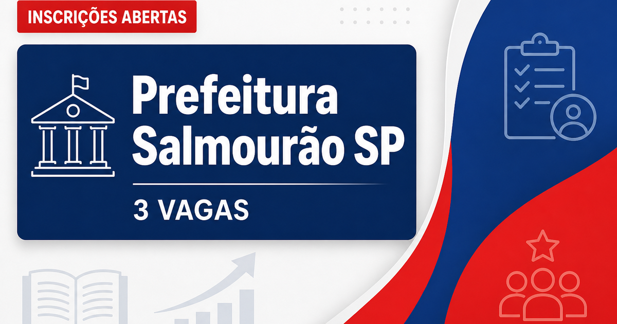 Prefeitura de Salmourão: Prefeitura de Salmourão - SP abre vagas para Agente Comunitário de Saúde e Diretor de Escola - Prefeitura de Salmourão