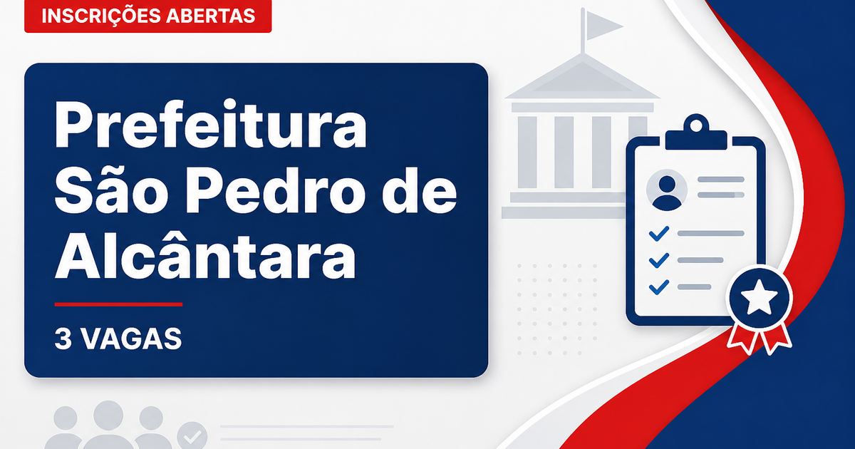 Prefeitura de São Pedro de Alcântara SC abre concurso para 3 vagas imediatas - Prefeitura de São Pedro de Alcântara