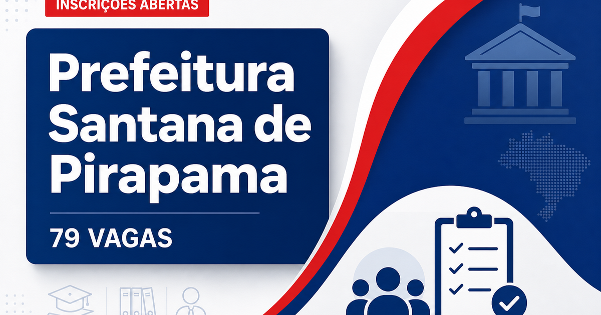 Prefeitura de Santana de Pirapama MG abre concurso com 79 vagas para diversas áreas - Prefeitura de Santana de Pirapama
