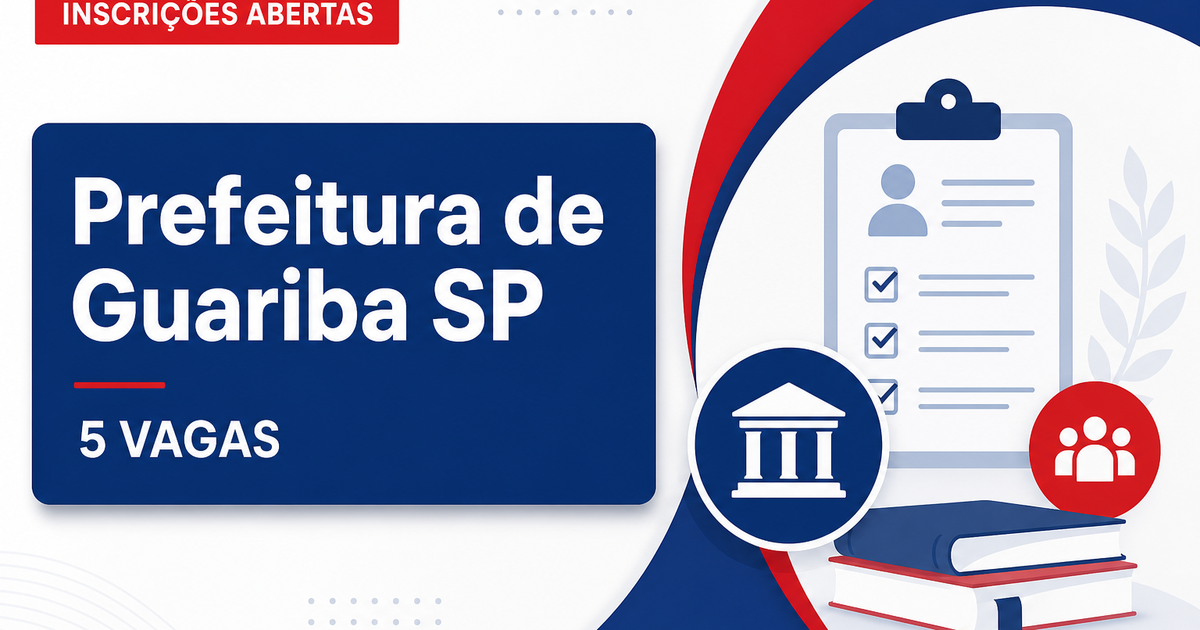 Prefeitura de Guariba SP abre concurso para cinco vagas e cadastro de reserva - Prefeitura de Guariba
