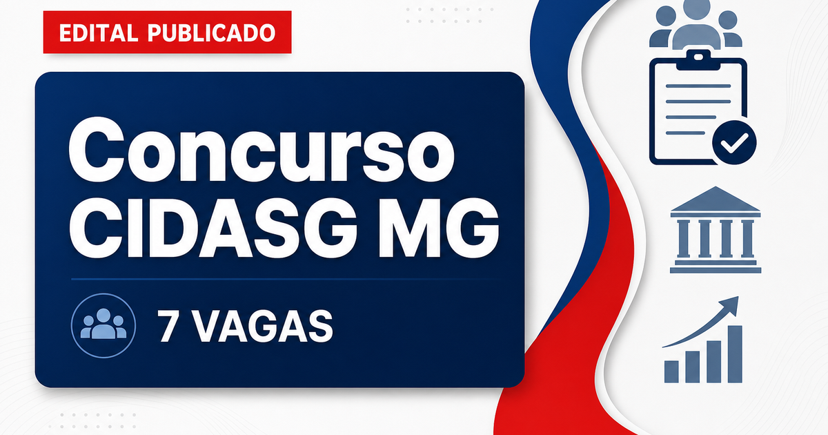 Concurso CIDASG São Pedro do Suaçuí MG abre 7 vagas imediatas - CIDASG