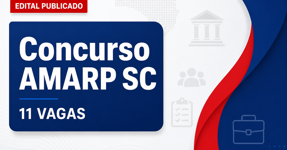 Retificação do concurso da AMARP para 11 vagas de nível fundamental - Associação dos Municípios do Alto Vale do Rio do Peixe