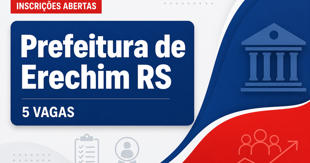 Prefeitura Municipal de Erechim RS abre processo seletivo e oferece 5 vagas para técnico em enfermagem - Prefeitura Municipal de Erechim