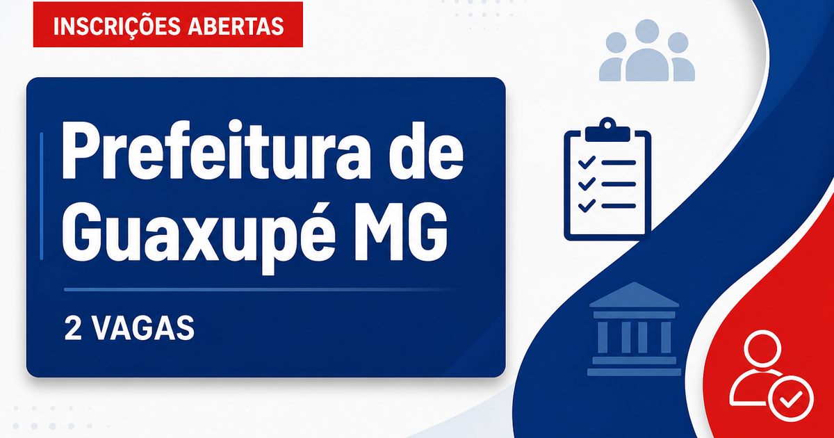 Prefeitura de Guaxupé MG abre processo seletivo com 2 vagas na Saúde - Prefeitura de Guaxupé