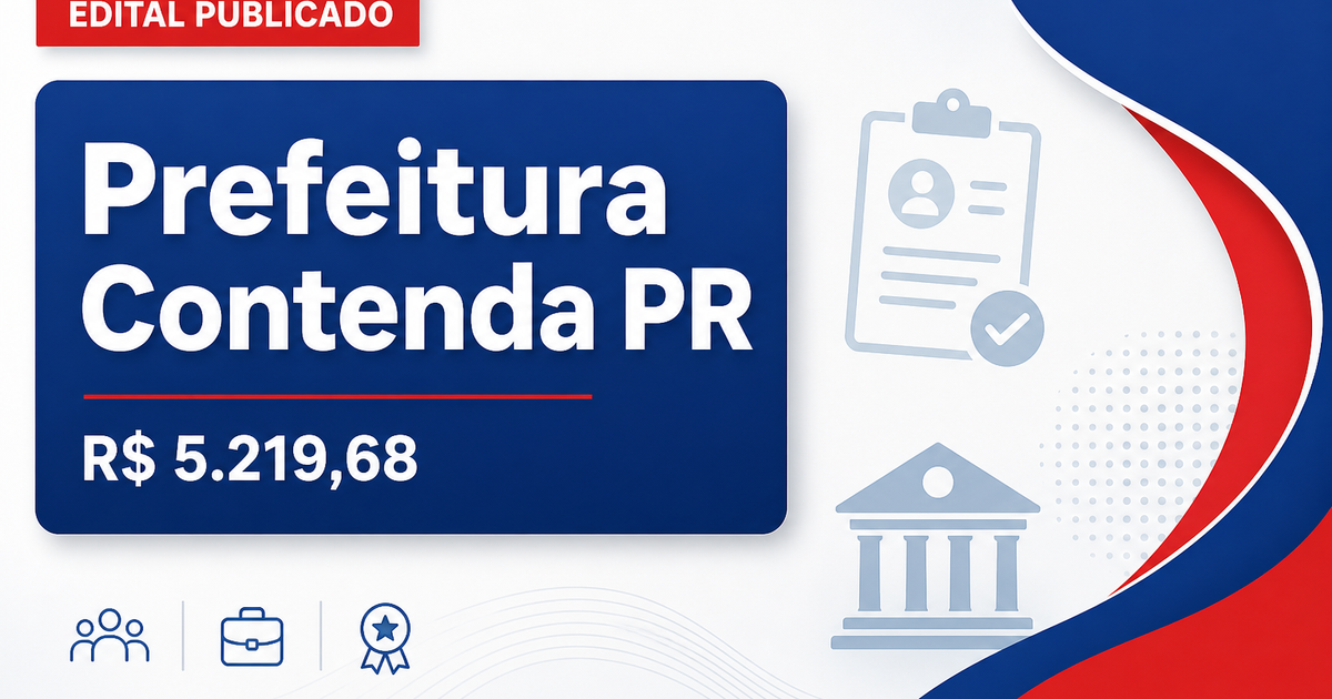 Prefeitura de Contenda - PR retifica edital de concurso público com salários de até R$ 5.219,68 - Prefeitura de Contenda