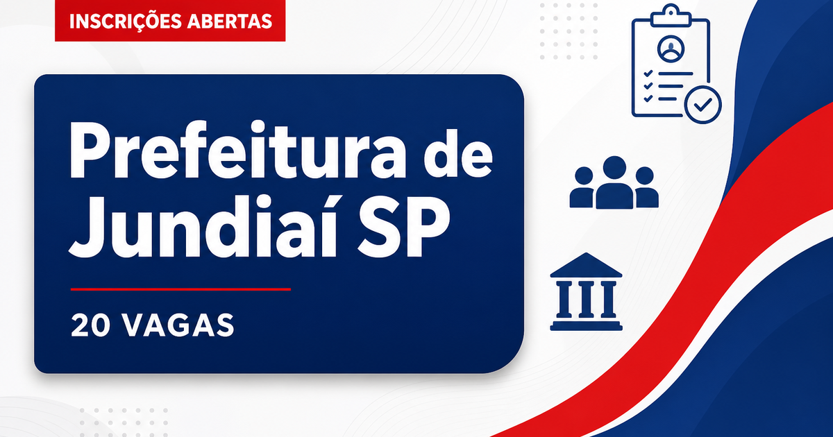 Concurso da Prefeitura de Jundiaí (SP): últimas horas de inscrição para 20 vagas - Prefeitura de Jundiaí