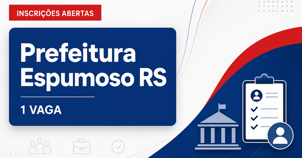 Prefeitura de Espumoso: Prefeitura de Espumoso - RS abre seleção com vaga para Eletricista - Prefeitura de Espumoso