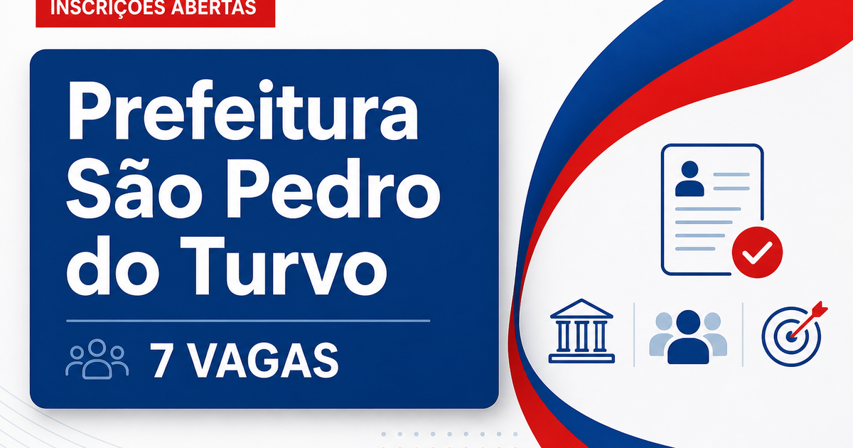Prefeitura de São Pedro do Turvo SP abre concurso com 7 vagas - Prefeitura de São Pedro do Turvo