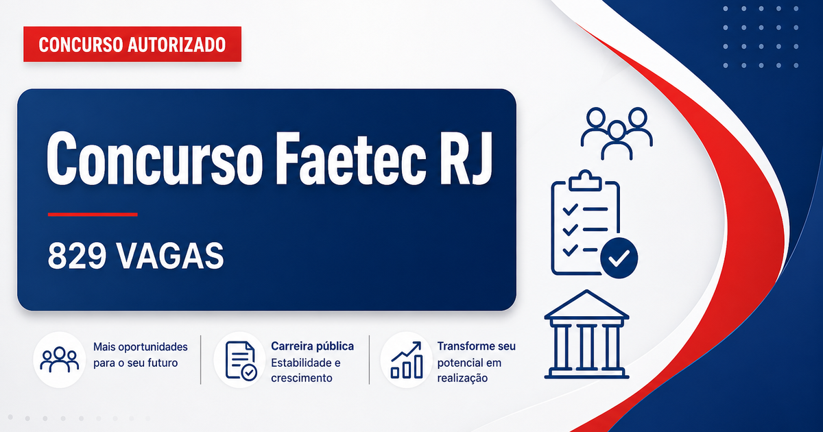 Concurso Faetec terá novo edital com 829 vagas efetivas; entenda! - Fundação de Apoio à Escola Técnica